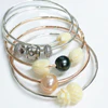 Bangle PAIGE- pikake & tahitian pearl (B434)