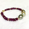 Bracelet MAYRA - ruby & triple momi (B517)