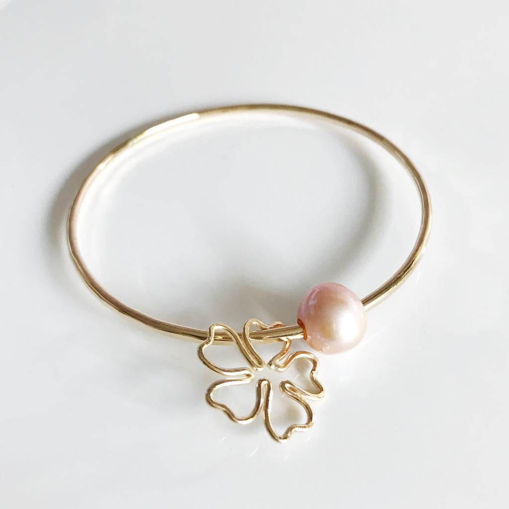 Cherry Blossom bangle- pink pearl (B354)