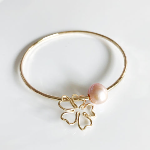 Cherry Blossom bangle- pink pearl (B354)
