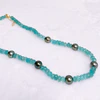 Necklace ERIS - Apatite & Tahitian pearls (N393)