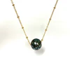 Necklace KEALANI - carved Tahitian pearl (N341)