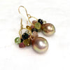 Earrings KIRA - tourmaline & Edison pearls (E600)