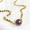 Necklace FAE - purple Edison pearl (N372)