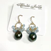 Earrings KIRA - aquamarine (E578)