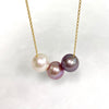 Necklace Kristi - purple, pink & white Edison pearls (N375)