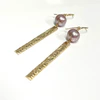 Earrings Melia - pink pearls (E610)