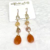 Sunstone and keshi Edison pearls drop earrings