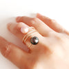 Ring IHILANI - pink & tahitian pearls (R165)