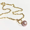 Necklace ARIELLA - pink Edison pearl (N336)