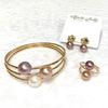 MALIA bangles set - lavender ombré Edison pearls (B453)