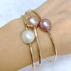 MALIA bangles set - lavender ombré Edison pearls (B453)