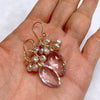 Earrings KIRA - Pink Amethyst & keshi Edison pearls