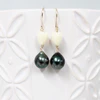 Pikake dangle earrings - tahitian pearls (E564)