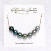 Necklace TEHINA - ombré Tahitian pearls (N407)