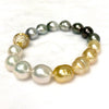 Bracelet Alma - gold south sea, Tahitian & white Edison pearls