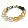 Bracelet Alma - gold south sea, Tahitian & white Edison pearls