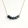 Necklace TEHINA - ombré Tahitian pearls (N346)