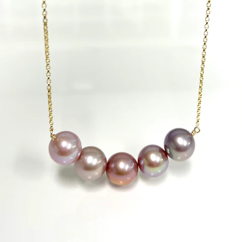 Necklace AURA - purple ombré ( N388)