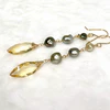 Keshi Tahitian pearls & citrine earrings