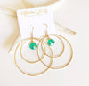 Earrings Rachel - green onyx (E408)