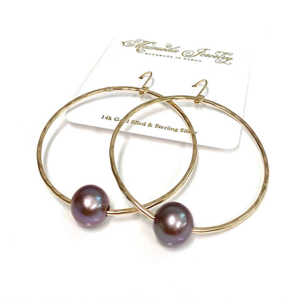Earrings SIRENA - lavender Edison pearls (E591)