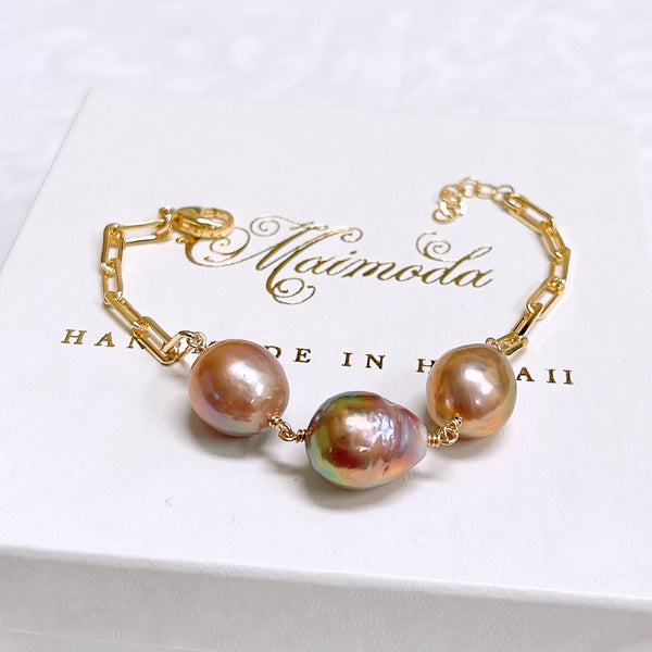 Bracelet LYLIA - Fireball Edison pearls (B573)