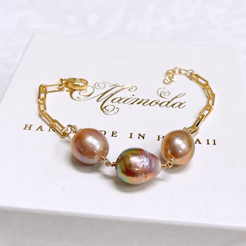 Bracelet LYLIA - Fireball Edison pearls (B573)