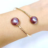 Cuff LEIA - purple Edison pearls