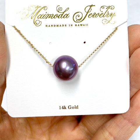 AAA Magenta Edison pearl necklace (N368)