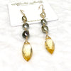 Keshi Tahitian pearls & citrine earrings
