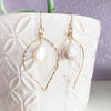 Earrings DOREE - drop shaped flat pearl