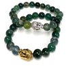 Gemstone stretchy bracelet - Buddha charm (B547)