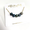 Necklace TEHINA - ombré Tahitian pearls (N346)