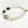 Bracelet LELA - keshi Tahitian pearls & mystic quartz (B486)