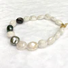 Bracelet LELA - keshi Tahitian pearls & mystic quartz (B486)