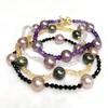 Bracelet ERIS - amethyst & purple Edison pearls (B537)