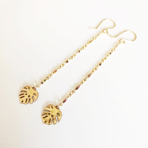 Monstera drop earrings (E493)