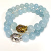 Gemstone stretchy bracelet - Buddha charm (B547)