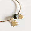 Mickey charms bangle - tahitian pearl (B388)