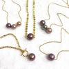 Necklace FAE - purple Edison pearl (N372)