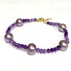 Bracelet ERIS - amethyst & purple Edison pearls (B537)