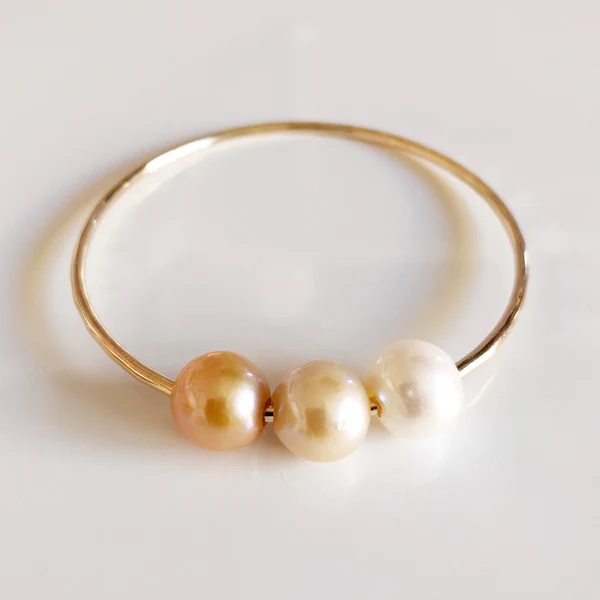 Bangle PAIGE - gold edison pearls (B255)