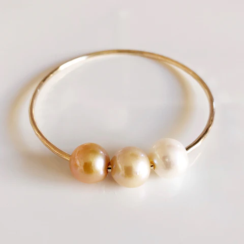 Bangle PAIGE - gold edison pearls (B255)