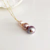 Necklace Arya - purple Edison pearls (N295)