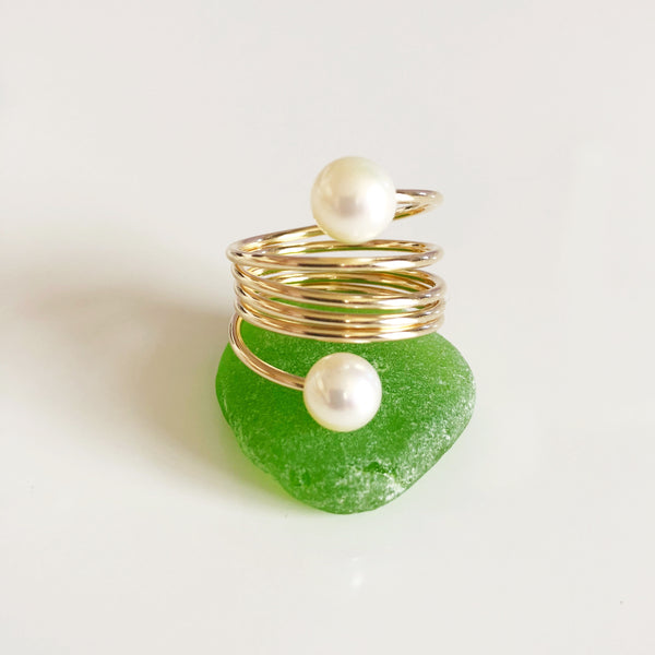 Ring CAMILA - white pearls (R164)