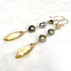 Keshi Tahitian pearls & citrine earrings