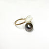 Ring LEIA - pikake & Tahitian pearl (R206)