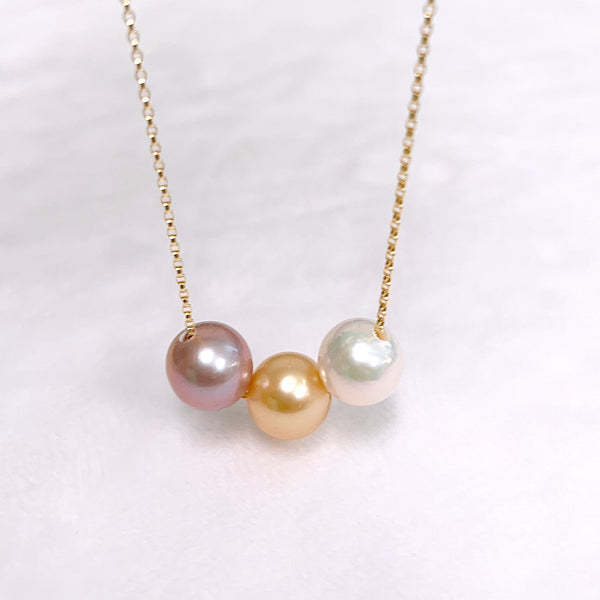 Necklace KRISTI - gold south sea & Edison pearls (N404)