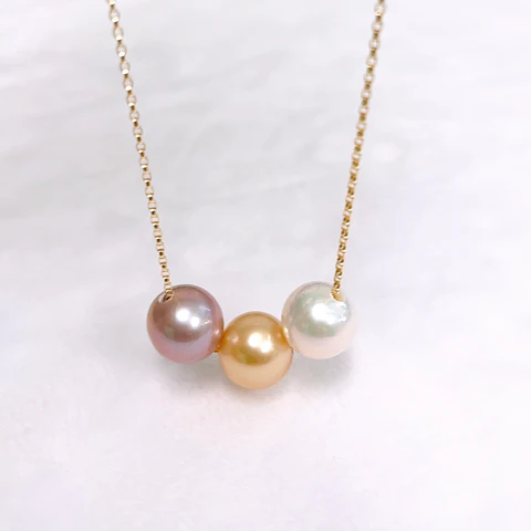 Necklace KRISTI - gold south sea & Edison pearls (N404)